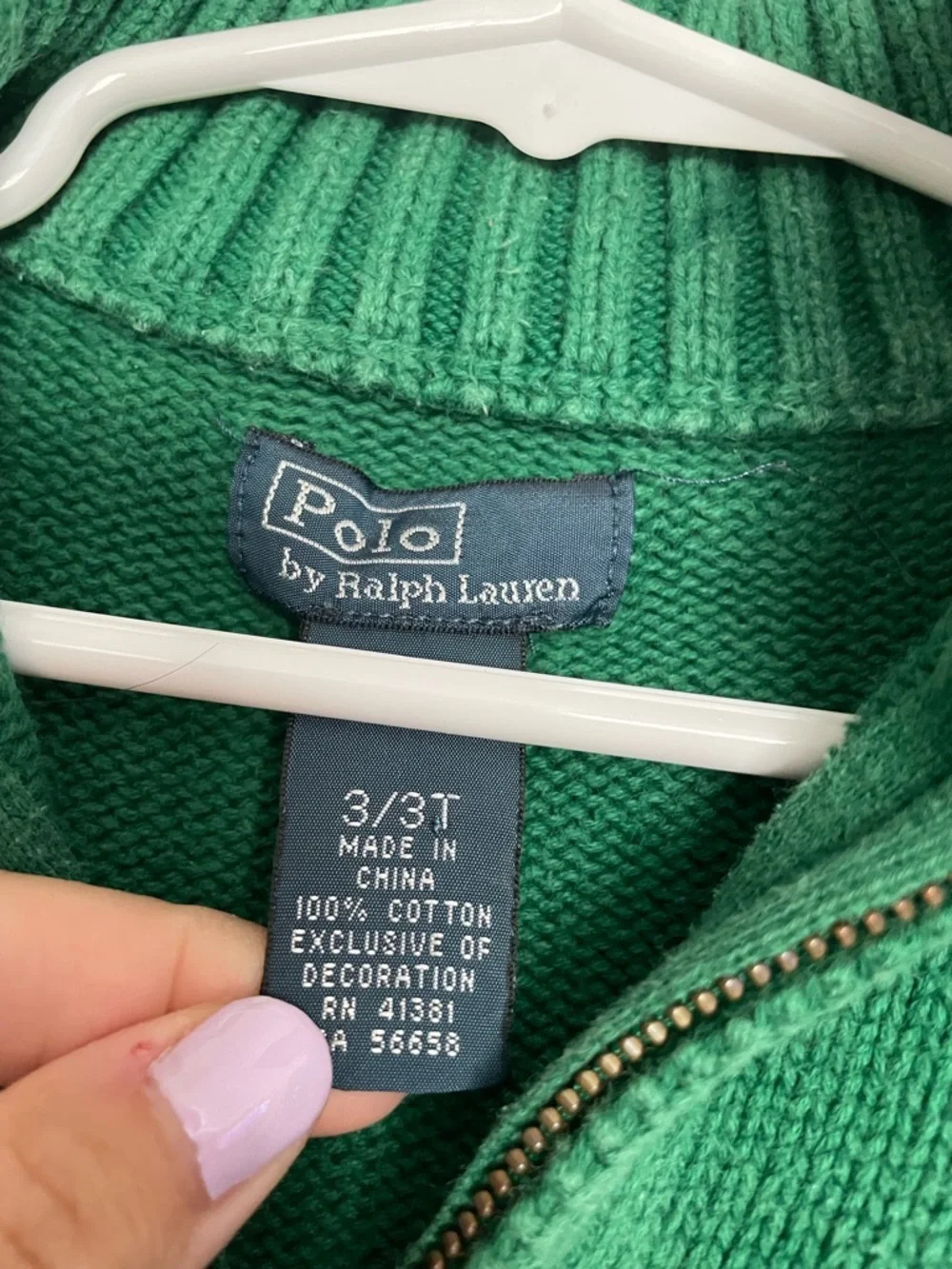 Polo by Ralph Toddler 2 Years Old size 3T Lauren Green Half-Zip Knit Pullover